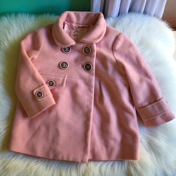 Joe Fresh Classic Pink Wool-Blend Peacoat Size 18-24 Months - Picture 5 of 7